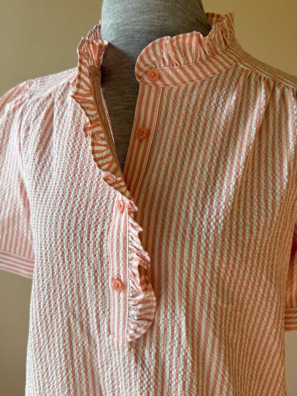 kate spade Seersucker Pleated Shirt Dress Sz Small - Picture 7 of 11